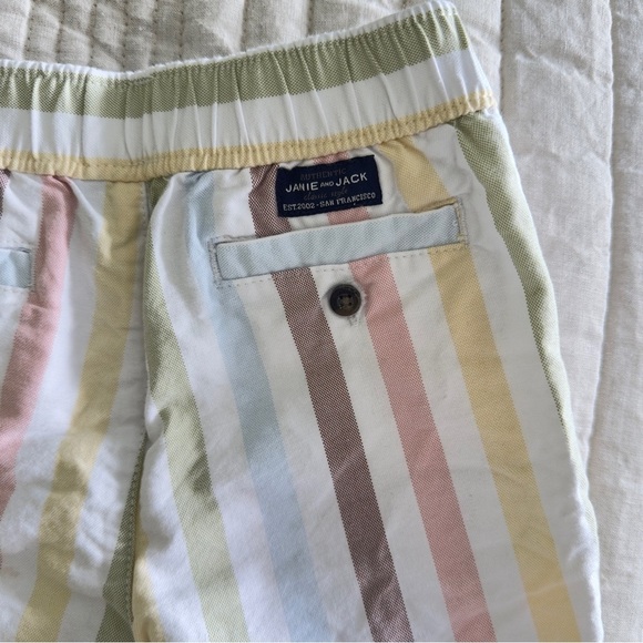 Janie and Jack Pastel Striped Oxford Pull-On Toddler Short Sie 18-24 - Picture 4 of 5